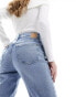 Pieces Kelly high waisted straight leg jeans in light blue Голубой, W28 L30 - фото #8