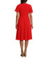 Women's Rosette Flutter-Sleeve Midi Dress