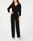 Фото #1 товара Thalia Sodi Women's Surplice Neck Embellished Jumpsuit Black S