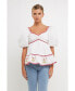 Women's Embroidered Blouson Top