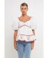 ფოტო #2 პროდუქტის Women's Embroidered Blouson Top