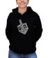 ფოტო #1 პროდუქტის Women's Hanukkah Dreidel Word Art Hooded Sweatshirt