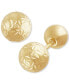 ფოტო #4 პროდუქტის Polished & Textured Front & Back Stud Earrings in 14k Gold, Created for Macy's