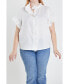 Фото #1 товара Women's Plus Size Linen Ruffle Shirt