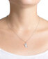 Crystal Cat Pendant Necklace (0.11 ct. t.w.) in Sterling Silver