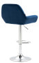 Barhocker Braga Samt blau / chrom