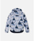 ფოტო #2 პროდუქტის Big Boys Two Piece Snowsuit Watercolor Pine Print And Solid Navy Pant