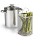 Basics Stainless Steel Asparagus Vegetable Steamer Pot Deep Oil Fry Pan, 4 quart
