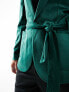 ASOS DESIGN super skinny smoking jacket in dark green