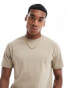 ASOS DESIGN essential heavyweight crew neck t-shirt 240gsm in stone