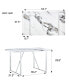 Фото #4 товара 55" Faux Marble Dining Table for 4, Easy Assembly