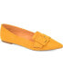 ფოტო #1 პროდუქტის Women's Audrey Buckle Pointed Toe Ballet Flats