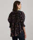 Women's Floral Puff-Sleeve Blouse