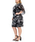 ფოტო #3 პროდუქტის Plus Size Printed Chiffon-Sleeve Sheath Dress