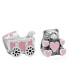 ფოტო #1 პროდუქტის Children's Enamel Stroller Teddy Bear Bead Charms - Set of 2 in Sterling Silver