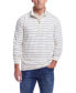 Фото #1 товара Men's Striped Long Sleeve Quarter Zip Pullover T-shirt
