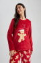 Фото #8 товара Fall In Love Yılbaşı Temalı Uzun Kollu Polar Pijama Takımı A3369ax23wn