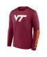 Фото #3 товара Men's Maroon Virginia Tech Hokies Double Time 2-Hit Long Sleeve T-shirt