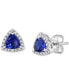 ფოტო #1 პროდუქტის Tanzanite (3/4 ct. t.w.) & Diamond (1/8 ct. t.w.) Triangle Halo Stud Earrings in 14k White Gold