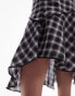 Topshop cutabout midi skirt in mono check