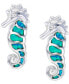 Серьги Macy's Blue Opal Seahorse Stud Синий - фото #1