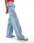 Фото #1 товара DTT Dom straight leg cargo jeans in light blue wash