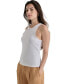 ფოტო #5 პროდუქტის Women's Crewneck Stud Trim Rib Knit Tank Top