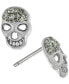 ფოტო #1 პროდუქტის Crystal Sugar Skull Stud Earrings in Sterling Silver, Created for Macy's
