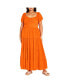 Фото #1 товара Plus Size Ariella Flutter Sleeves Tier Maxi Dress