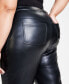 Фото #4 товара Plus Size Faux-Leather Straight-Leg Pants, Created for Macy's