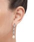 ფოტო #2 პროდუქტის Cultured Freshwater Pearl (8-1/2mm) & Cubic Zirconia Linear Drop Earrings in Sterling Silver