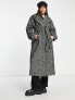 Фото #7 товара ASOS DESIGN Tall smart herringbone belted coat in black and white