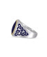 Фото #3 товара Lapis Lazuli Gemstone Sterling Silver Men Signet Ring with Enamel