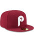 Фото #3 товара Men's Maroon Philadelphia Phillies Cooperstown Collection Wool 59FIFTY Fitted Hat