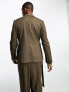 ASOS DESIGN slim suit jacket in tonal stripe with belt detail