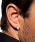 ფოტო #2 პროდუქტის Men's Diamond Greek Key Small Huggie Hoop Earrings (1/5 ct. t.w.) in 10k Gold, 0.5"