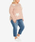 Фото #6 товара Plus Size Miley Star Round Neck Sweater