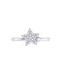 ფოტო #2 პროდუქტის Dazzling Star Bezel Design Sterling Silver Diamond Women Ring