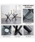 Фото #6 товара Modern Glass Dining Table for 6-8, Black Metal Legs