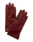 Bruno Magli Logo Cuff Cashmere-Lined Leather Gloves Women's