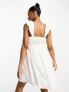 Фото #2 товара Abercrombie & Fitch puff strap babydoll dress in white