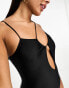 NA-KD cut out detail swimsuit in black