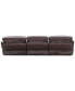 Фото #13 товара Dextan Leather 3-Pc. Sofa with 3 Power Recliners, Created for Macy's