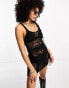 Reclaimed Vintage limited edition summer crochet mini dress in black