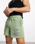 Фото #1 товара Coney Island Picnic co-ord jersey shorts in green with lost mind print