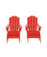 Фото #3 товара 4 Piece Set Classic Folding Adirondack Chair With Footrest Ottoman
