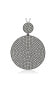 ფოტო #1 პროდუქტის Suzy Levian Sterling Silver Cubic Zirconia Pave Circle Large Disk Pendant Necklace