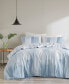 Фото #1 товара Brush Stroke Oversized Reversible Seersucker 3 Piece Duvet Cover Mini Set, Full/Queen