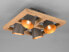 LED Deckenspots Holz, Silber 4-flammig