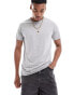 Фото #4 товара DTT raw edge t-shirt in light grey marl